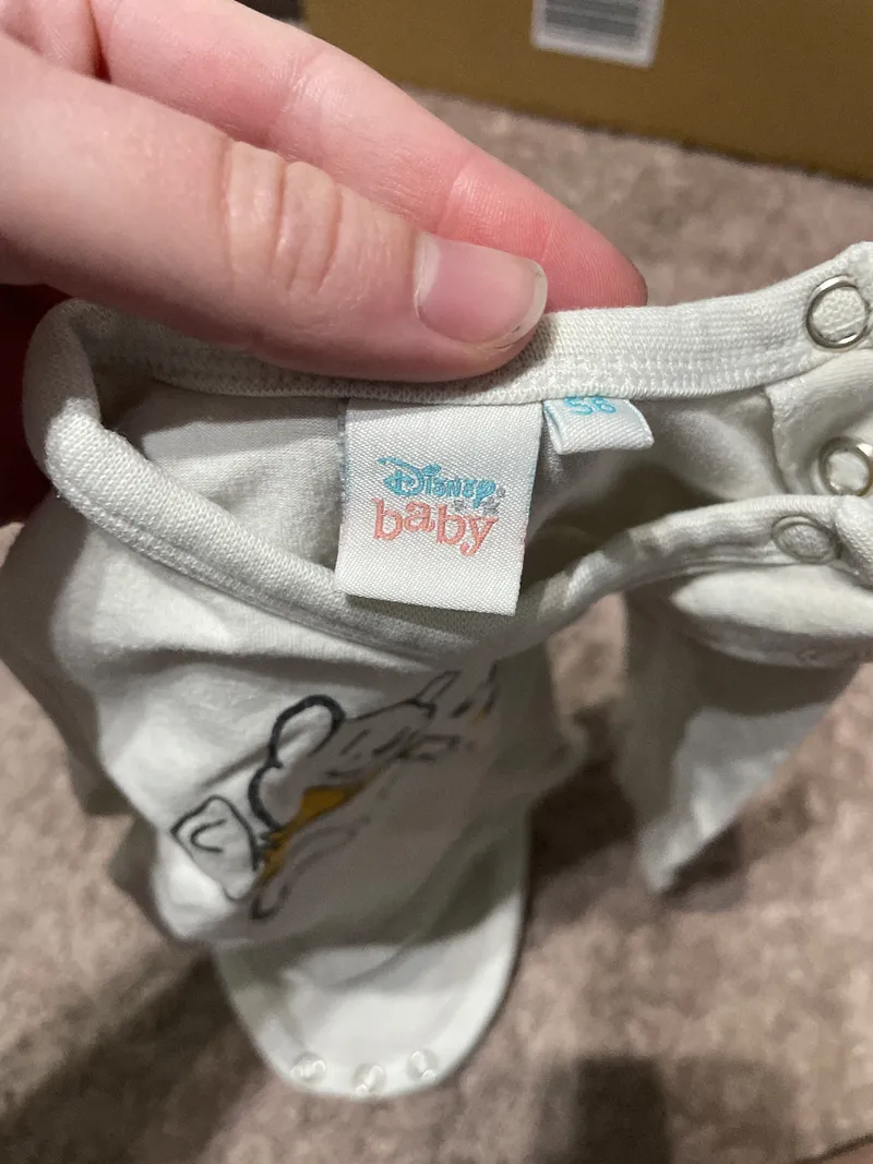 Disney Baby Body Langarm Gr. 56 Weiß Baumwolle Tiermotiv Jungen 4