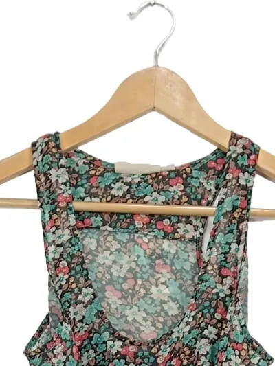 Khujo Damen Sommerkleid Blumenmuster Gr. S Boho Rüschen Mehrfarbig