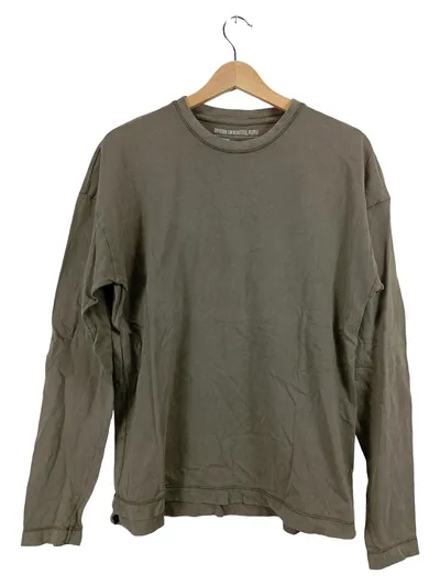 DRYKORN Langarmshirt Herren Gr. S Oliv Baumwolle Basic Longsleeve