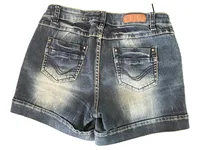 CRAZY WORLD Damen Jeans Shorts Gr. 40 Blau Denim Used Look 2