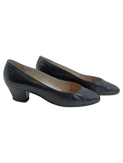 Bally Damen Pumps Leder Blau Gr. 35,5 Klassisch Business Slip-On