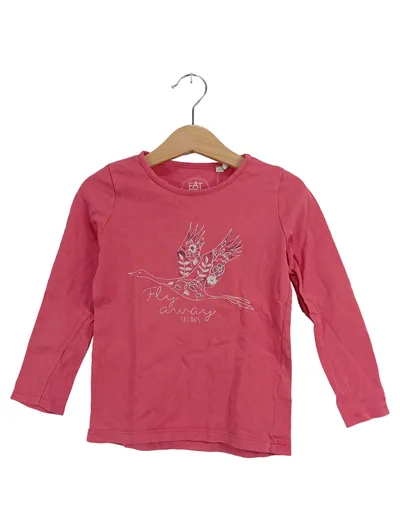 Eat Ants Mädchen Langarmshirt Gr. 104 Pink Vogel Fly Away Baumwolle