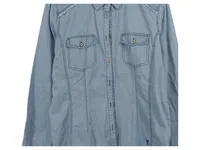Emily van den Bergh Damen Jeanshemd Hemdbluse Gr. 42 Blau Baumwolle 4