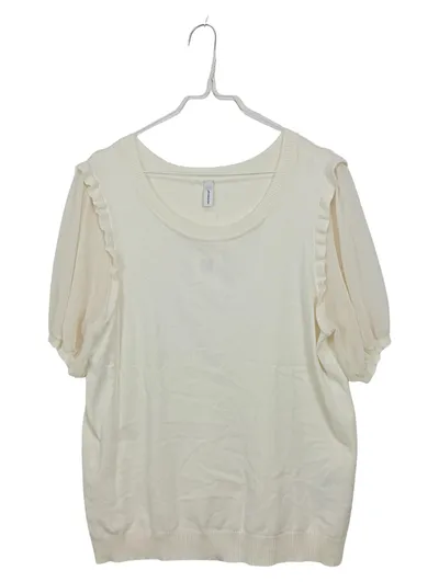 Soyaconcept Damen Pullover Shirt Gr. XL Beige Rüschen Viskose