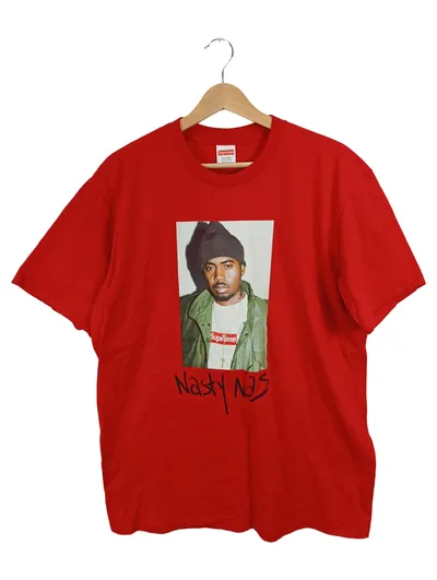 Supreme Nasty Nas T-Shirt Herren Gr. M Rot Hip Hop Rap Tee