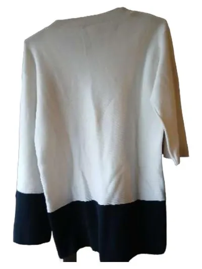 Marella Sport Pullover Damen Klassisch Weiß Baumwolle Gr. 40 L Langarm