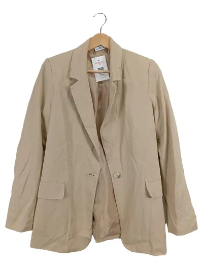 EVER.ME Damen Blazer Gr. 34/XS Beige Leinen-Mix Klassisch Business