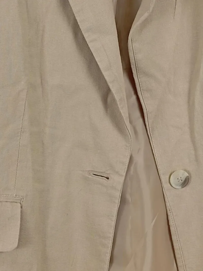EVER.ME Damen Blazer Gr. 34/XS Beige Leinen-Mix Klassisch Business 2