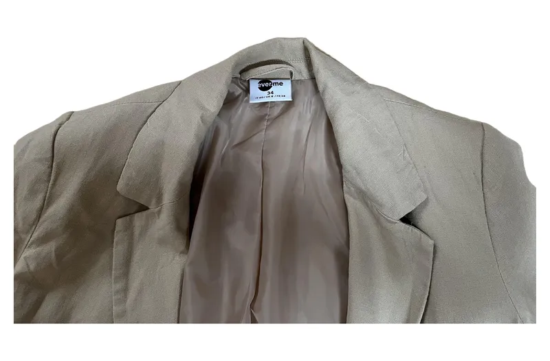 EVER.ME Damen Blazer Gr. 34/XS Beige Leinen-Mix Klassisch Business 5