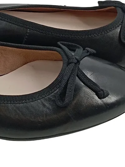 Paul Green Ballerinas Damen Leder Klassisch Schwarz Schleife Gr. 35,5