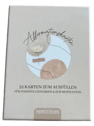 Affirmationskarten Papierdrachen 32 Karten zum Ausfüllen positive Gedanken