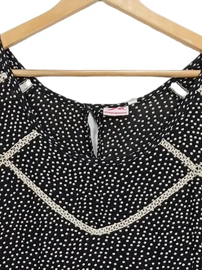 Maui Wowie Damen Freizeitkleid Gr. S Schwarz Weiß Gepunktet Spitze