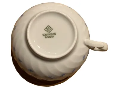 Schirnding Bavaria Teetasse Porzellan Blau Blumenmuster Vintage