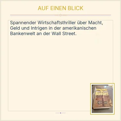 Die Bankiers - Arthur Hailey Roman Hardcover Ullstein Wall Street
