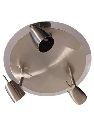 LeuchtenDirekt 11763-55 Deckenleuchte 3x GU10 Spots Edelstahl Silber rund