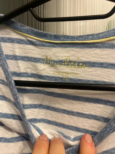 Mini Boden T-Shirt Mädchen Gr. 152 Gestreift Eiscreme Applikation Blau
