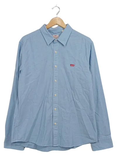 Levi's Herren Freizeithemd Battery Shirt Slim Gr. L Blau Langarm