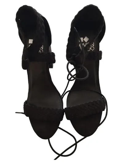 Even&Odd Damen Sandaletten Gr. 39 Schwarz Blockabsatz Schnürung Elegant