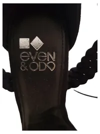 Even&Odd Damen Sandaletten Gr. 39 Schwarz Blockabsatz Schnürung Elegant 3