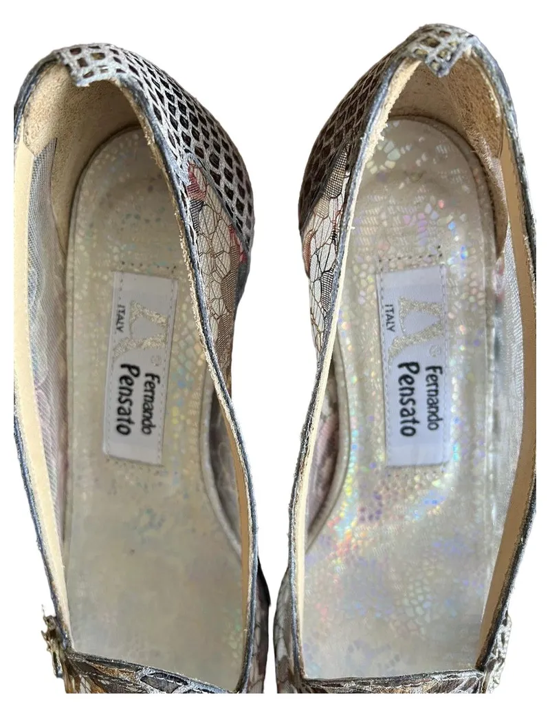 Fernando Pensato Damen Pumps Gr. 37,5 Spitze Transparent Absatz Italien 5