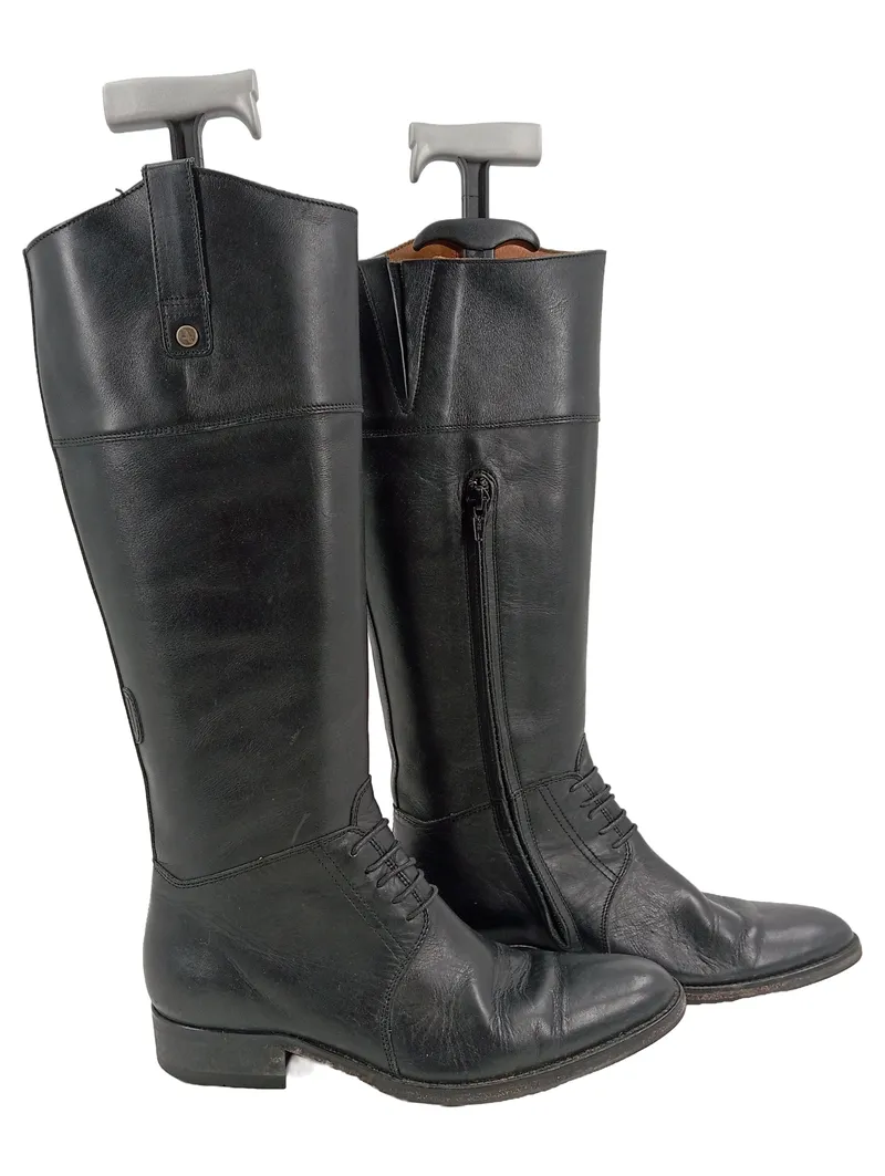 Aigle Damen Leder Reitstiefel Schwarz Gr. 37 Klassisch Reitsport 1