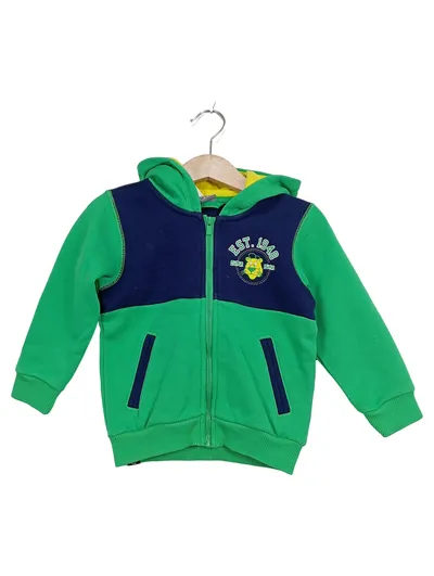 PUMA Kinder Kapuzenjacke Sweatjacke Gr. 80 Grün Blau Reißverschluss