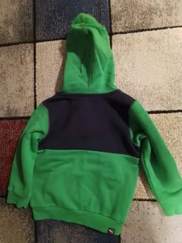 PUMA Kinder Kapuzenjacke Sweatjacke Gr. 80 Grün Blau Reißverschluss