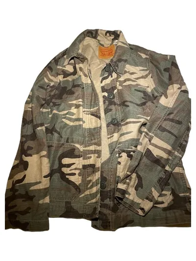 Levi Strauss & Co. Camouflage Outdoorjacke Damen Grün Gr. S Baumwolle