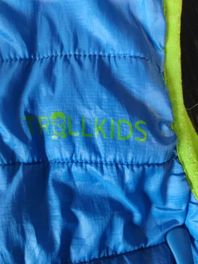 Trollkids Kinder Steppweste Gr. 104 Blau Grün Outdoor Weste