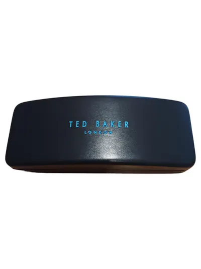 Ted Baker Brillenetui Hartschale Logo Print Blau Etui Case 15x4cm
