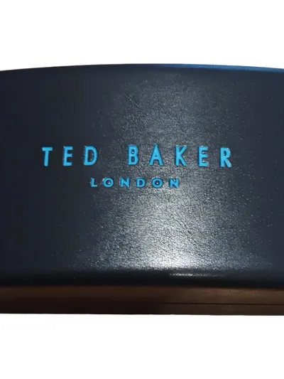 Ted Baker Brillenetui Hartschale Logo Print Blau Etui Case 15x4cm