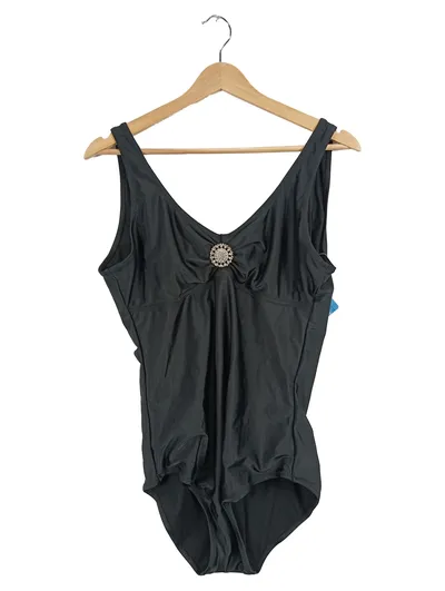 Leonado Badeanzug Damen Gr. 50 Elegant Schwarz Strass Freizeit
