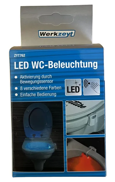 Werkzeyt ZYT762 Nachtlicht LED Bewegungssensor WC Licht Batterie Weiß