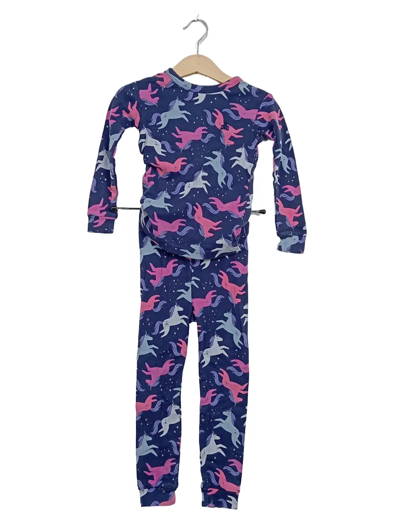 babyGap Mädchen Schlafanzug Einhorn Pyjama Set Gr. 104 Blau Bio-Baumwolle 1