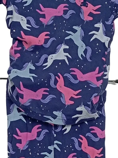 babyGap Mädchen Schlafanzug Einhorn Pyjama Set Gr. 104 Blau Bio-Baumwolle