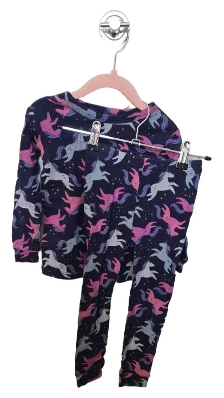 babyGap Mädchen Schlafanzug Einhorn Pyjama Set Gr. 104 Blau Bio-Baumwolle 4