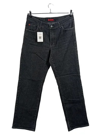 ANGELS Damen Jeans Regular Fit Gr. 44 Grau Baumwolle Stretch