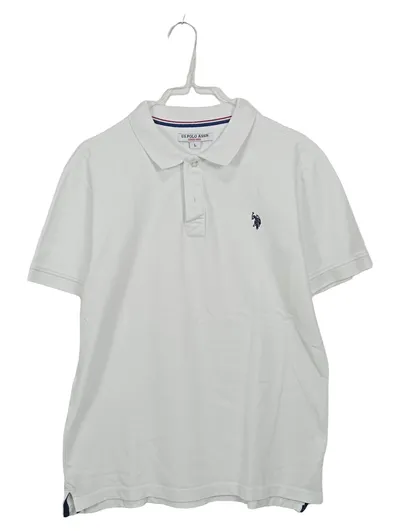 U.S. Polo Assn. Herren Poloshirt Weiß Gr. L Baumwolle Classic