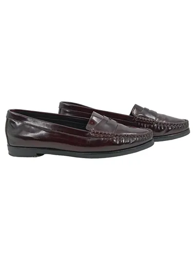 Attilio Giusti Leombruni Damen Penny Loafer Leder Bordeaux Gr. 37,5 Italy