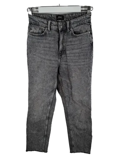 ONLY Damen Jeans Straight Leg Hose Grau W27/S 99% Baumwolle