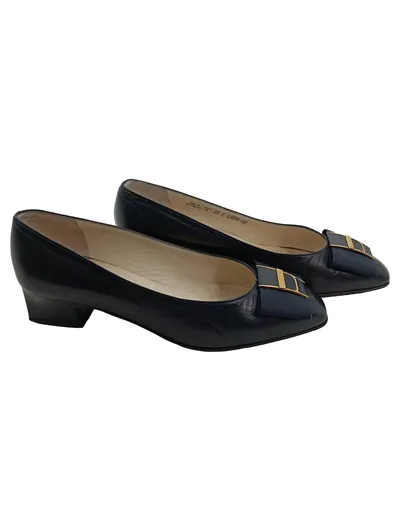 Bally Lara Damen Ballerinas Leder Schleife Schwarz Gr. 35 Elegant Business