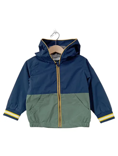 Killtec Kinder Outdoorjacke Gr. 86/92 Blau Grün Kapuze gefüttert