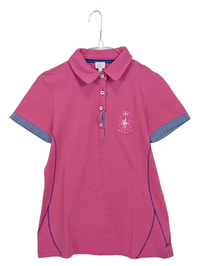Alba Moda Damen Poloshirt Pink Gr. 36 Stickerei Karo-Details