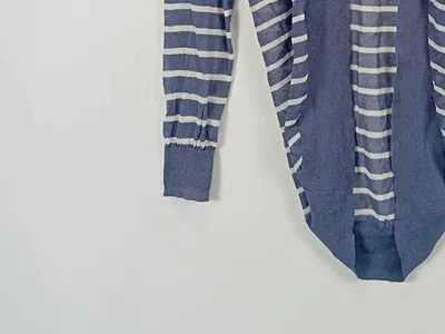 Gaastra Damen Strickjacke Cardigan Blau Gestreift Freizeit Gr. S