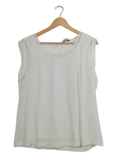 Chelsea Rose Damen Bluse Ärmellos Elegant Büro Weiß Gr. M 40