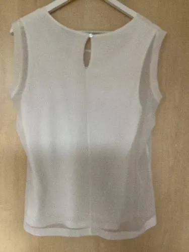 Chelsea Rose Damen Bluse Ärmellos Elegant Büro Weiß Gr. M 40 2