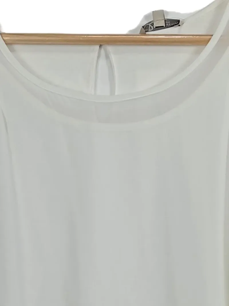 Chelsea Rose Damen Bluse Ärmellos Elegant Büro Weiß Gr. M 40 3
