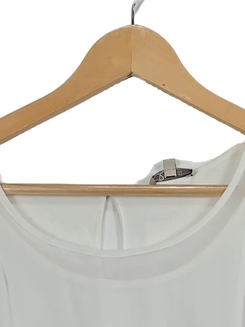 Chelsea Rose Damen Bluse Ärmellos Elegant Büro Weiß Gr. M 40 4