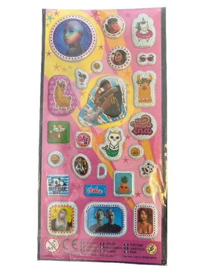 Panini Stickerbogen Glitzer Aufkleber Set Prominente Tiere Motive Rosa