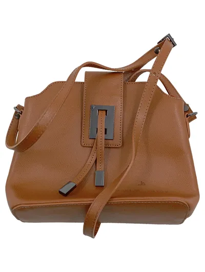 Damen Umhängetasche Braun Lederoptik Henkeltasche Elegant 22x22cm